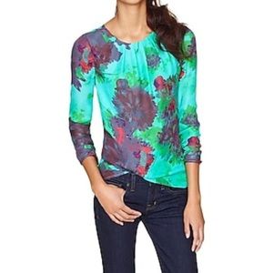 J Crew Hothouse Floral Silk Blouse Size 2